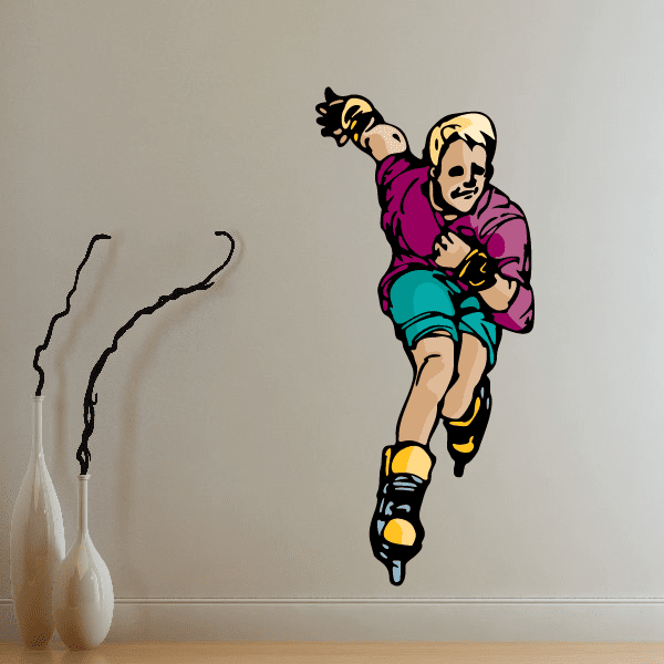 Image of Rollerblading Wall Decal - Vinyl Sticker - Car Sticker - Die Cut Sticker - CDSCOLOR049