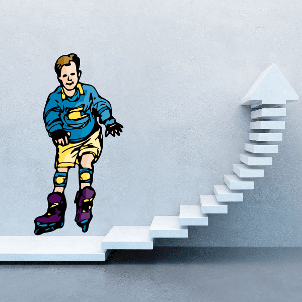 Image of Rollerblading Wall Decal - Vinyl Sticker - Car Sticker - Die Cut Sticker - CDSCOLOR050