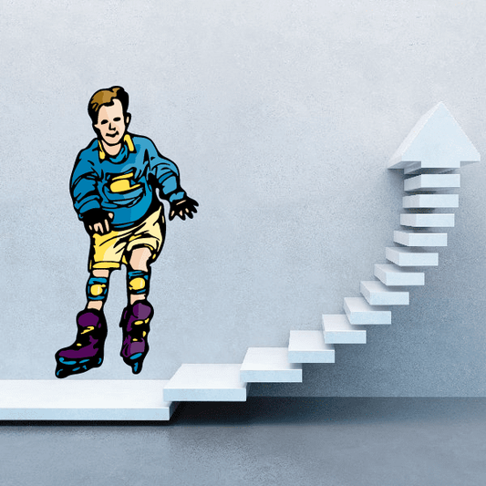 Image of Rollerblading Wall Decal - Vinyl Sticker - Car Sticker - Die Cut Sticker - CDSCOLOR050