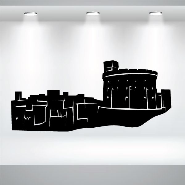 Roman Colosseum decal, black skyline silhouette with arched tiers and central tower.