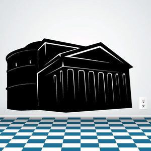 Roman Pantheon decal featuring a black temple facade with arched entrance and column details