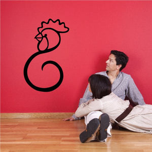 Rooster zodiac decal with black rooster outline