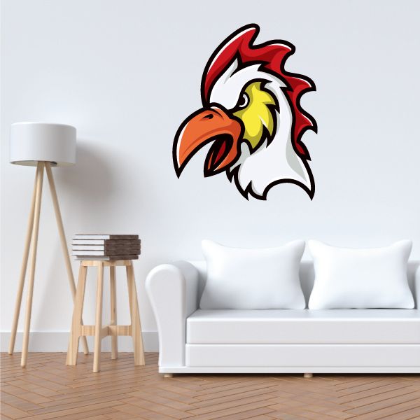 Image of Rooster Mascot Wall Decal - Vinyl Car Sticker - Uscolor003
