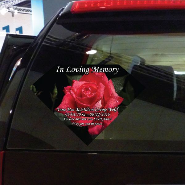 Image of Rose In Loving Memory Custom Diamond Sticker