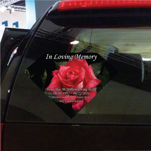 Image of Rose In Loving Memory Custom Diamond Sticker