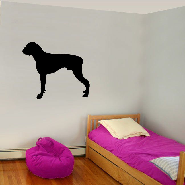 Black standing dog silhouette decal