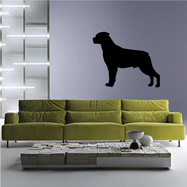 Black rottweiler dog silhouette decal