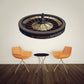 Roulette table sticker, round roulette wheel graphic with multicolor spokes