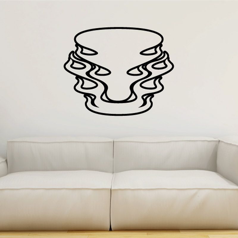 Image of Round Circle Ghost Flames Car Decal - Vinyl Decal - Wall Decal - CF634