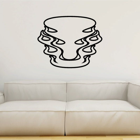 Image of Round Circle Ghost Flames Car Decal - Vinyl Decal - Wall Decal - CF634