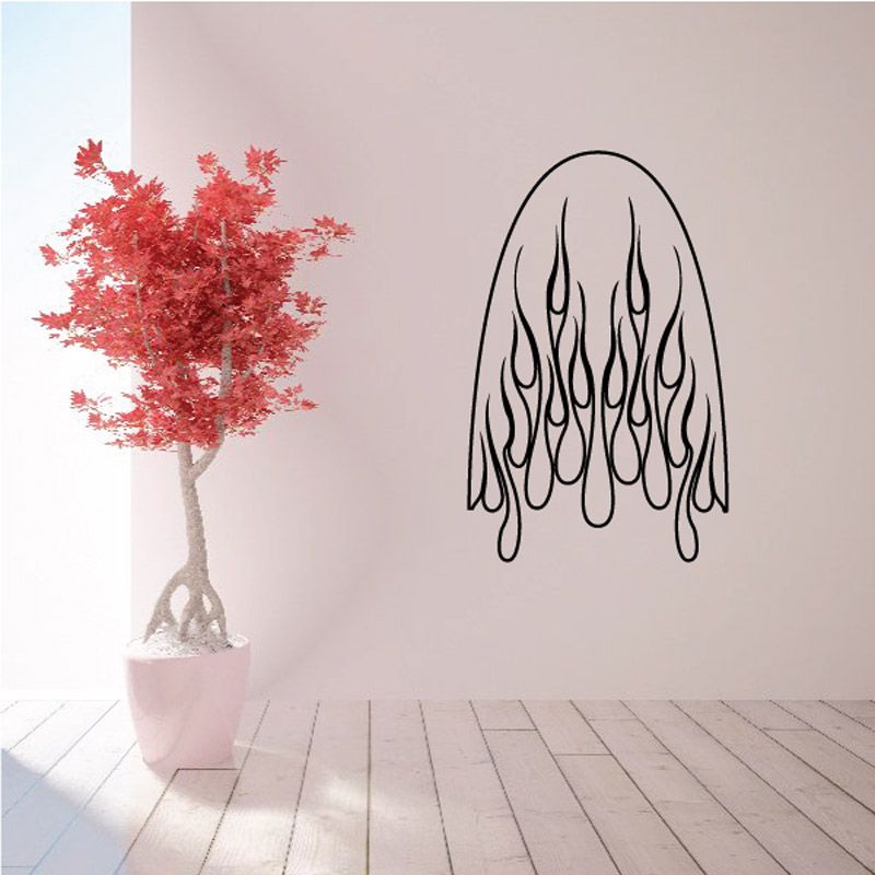 Image of Round Ghost Flames Car Decal - Vinyl Decal - Wall Decal - CF631