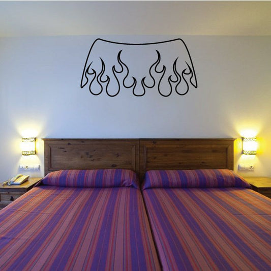 Image of Round Top Ghost Flames Car Decal - Vinyl Decal - Wall Decal - CF580