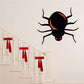 Rounded spider sticker, black with orange abdomen and red eyes