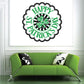 Round St. Patrick's Day typography decal with Happy text in green and black accents