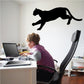 Running cougar decal with black running cougar silhouette and curved tail