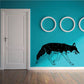 Coyote decal sticker, black side-profile animal silhouette