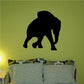 Running elephant decal with black silhouette