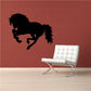 Running long-haired horse decal, black silhouette, for wall or window