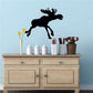 Running moose silhouette decal with black running moose shape.