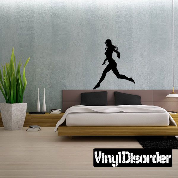 Image of Running Nude Woman Silhouette Decal