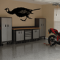 Black running turkey decal silhouette