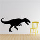 Running T-Rex wall decal with black dinosaur silhouette