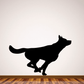 Black wolf silhouette decal with skateboard graphic