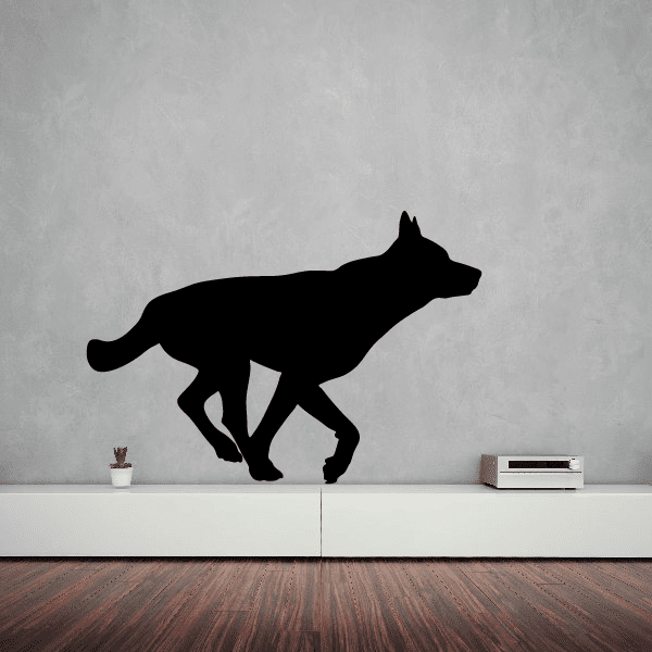 Image of Running Wolf Silhouette Decal