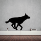 Wolf silhouette decal, black running design