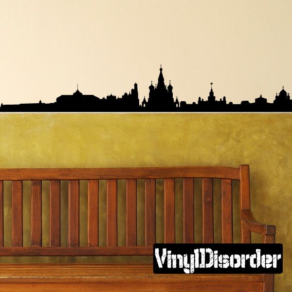 Moscow skyline wall decal with black city silhouette skyline