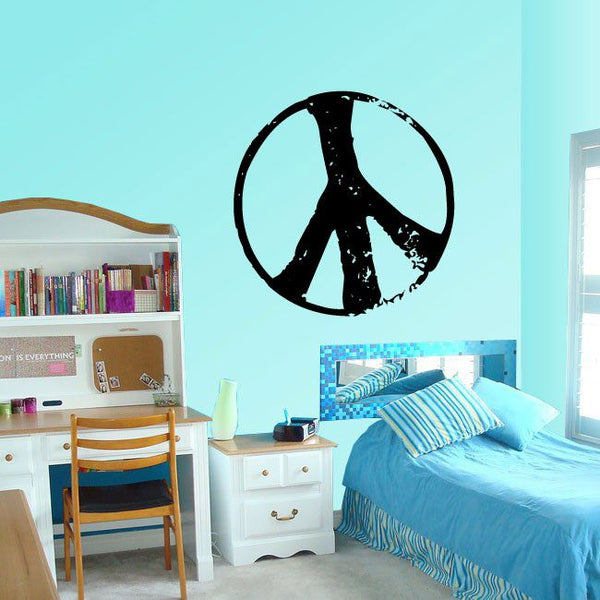 Black peace sign decal