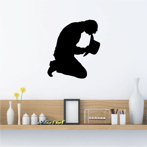 Image of Sad Cowboy Praying Decal