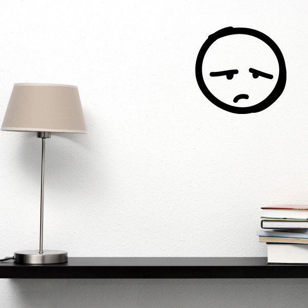 Image of Sad Emoticondoodle Wall Decal - Vinyl Decal - Car Decal - Id002