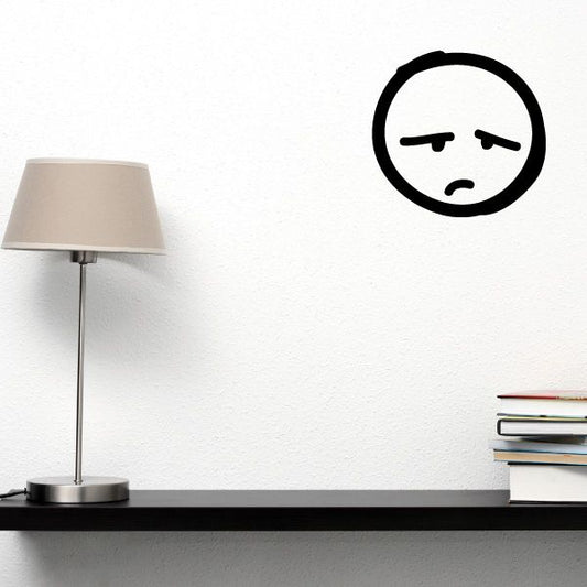 Image of Sad Emoticondoodle Wall Decal - Vinyl Decal - Car Decal - Id002