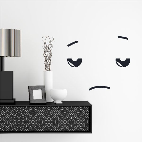 Image of Sad Face Expression Wall Decal - Vinyl Decal - Car Decal - Idcolor047