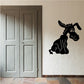 Sitting donkey wall decal, black silhouette with curled tail