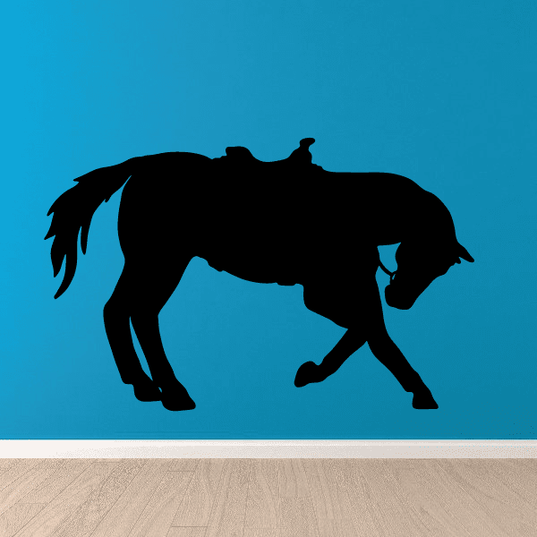 Image of Saddled Horse Kneeling Decal