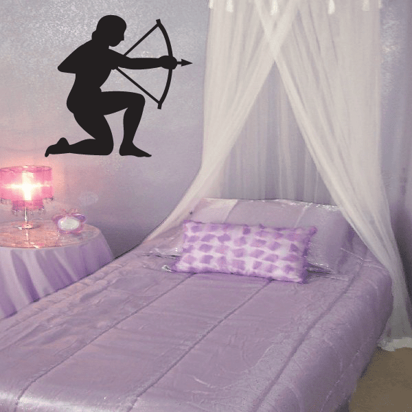Sagittarius archer decal: black archer silhouette with bow and arrow