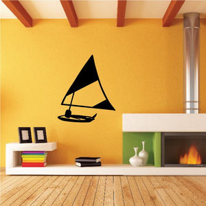 Sailboat wall decal vinyl showing a black sailboat silhouette with sails