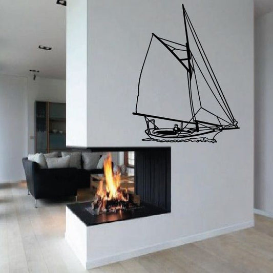 Image of Sailboat Wall Decal - Vinyl Decal - Car Decal - LARGE MC08