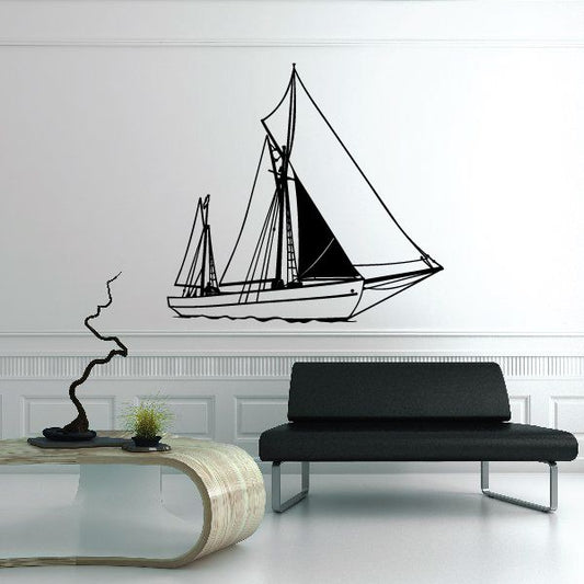 Image of Sailboat Wall Decal - Vinyl Decal - Car Decal - LARGE MC19