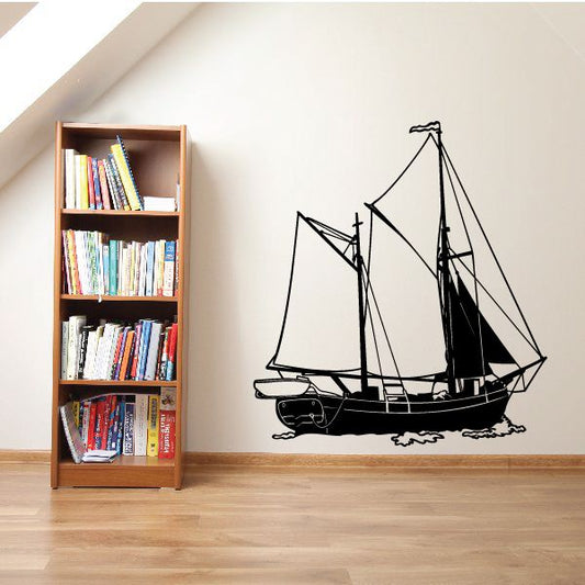 Image of Sailboat Wall Decal - Vinyl Decal - Car Decal - LARGE MC25