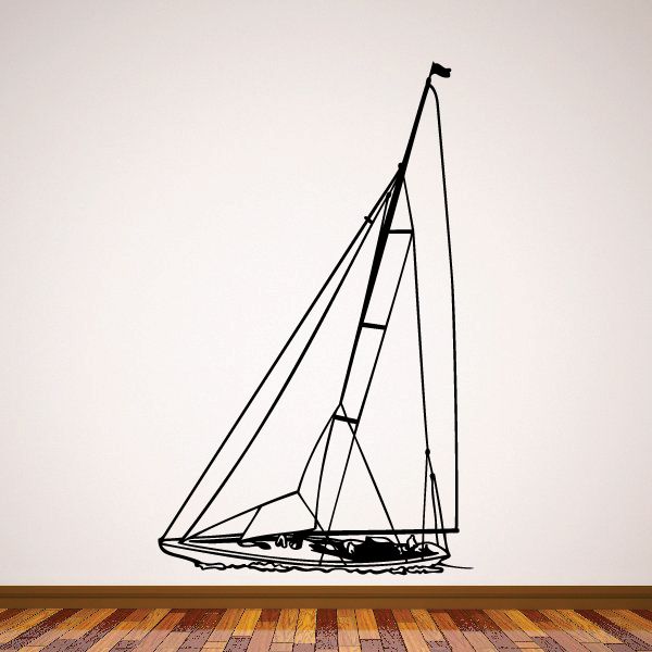 Image of Sailboat Wall Decal - Vinyl Decal - Car Decal - LARGE MC27