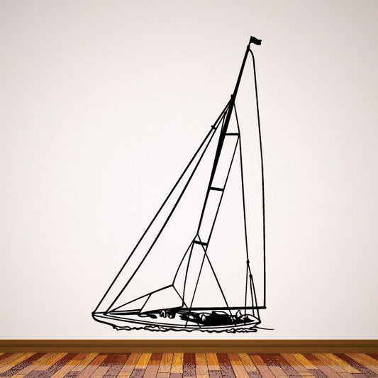 Image of Sailboat Wall Decal - Vinyl Decal - Car Decal - LARGE MC27