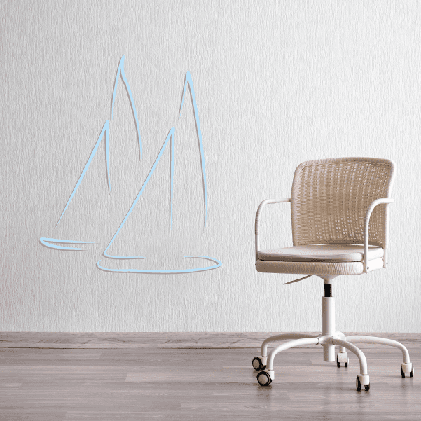 Image of Sailboat Wall Decal - Vinyl Sticker - Car Sticker - Die Cut Sticker - CDSCOLOR015