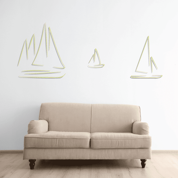 Image of Sailboat Wall Decal - Vinyl Sticker - Car Sticker - Die Cut Sticker - CDSCOLOR017