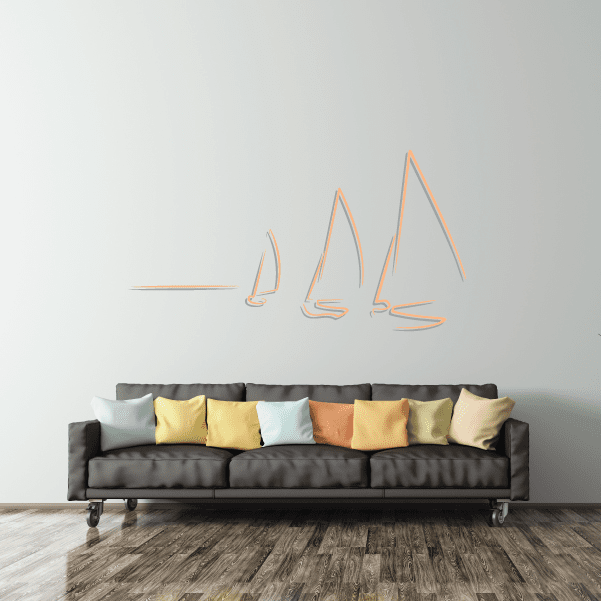 Image of Sailboat Wall Decal - Vinyl Sticker - Car Sticker - Die Cut Sticker - CDSCOLOR018