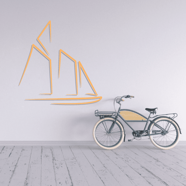 Image of Sailboat Wall Decal - Vinyl Sticker - Car Sticker - Die Cut Sticker - CDSCOLOR019