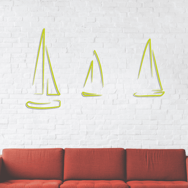 Image of Sailboat Wall Decal - Vinyl Sticker - Car Sticker - Die Cut Sticker - CDSCOLOR020
