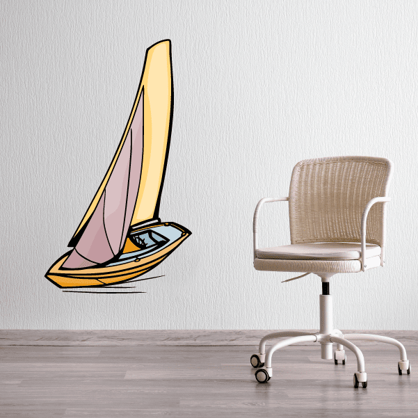 Image of Sailboat Wall Decal - Vinyl Sticker - Car Sticker - Die Cut Sticker - CDSCOLOR024